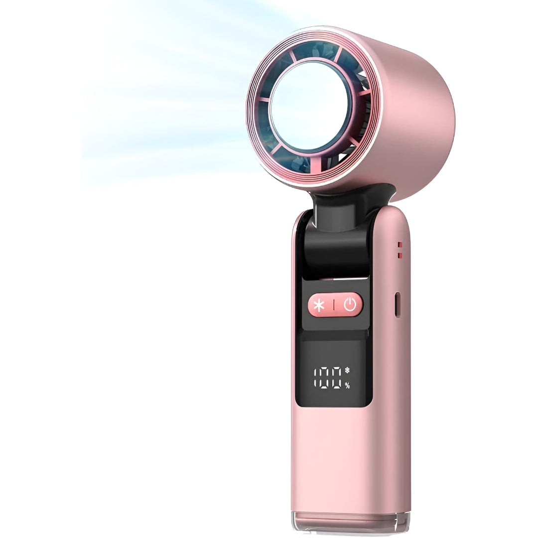 Portable Rechargeable Handheld Fan | USB-C Charging, Digital Display | 4000 mAh Battery, Cooling Plate, 3-in-1 Use
