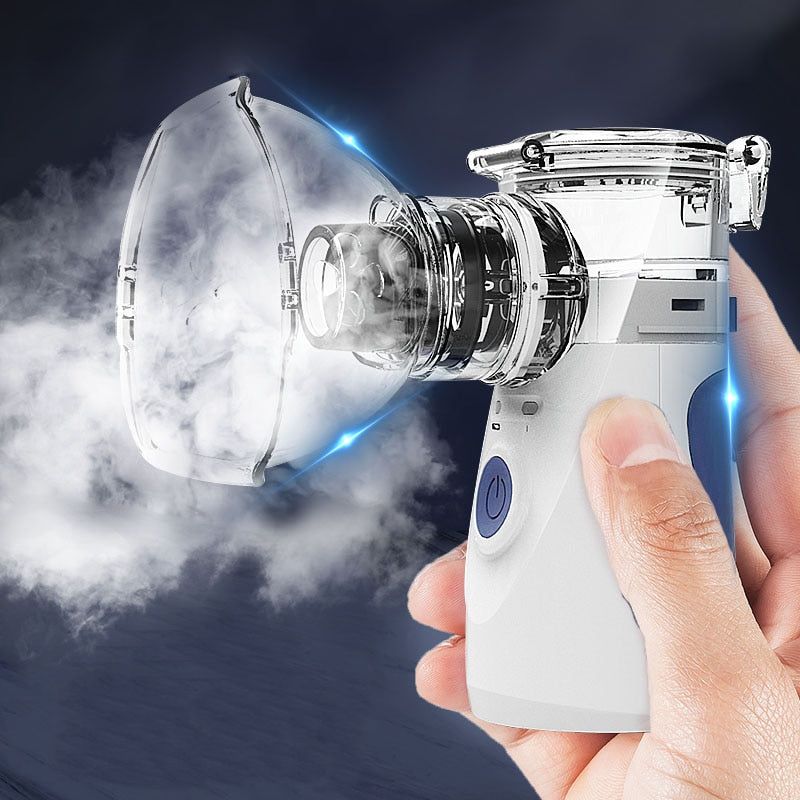 Portable Ultrasonic Nebulizer | Adjustable Airflow, 0.5-5 Micron Fine Mist | USB Rechargeable, Adult & Child Masks