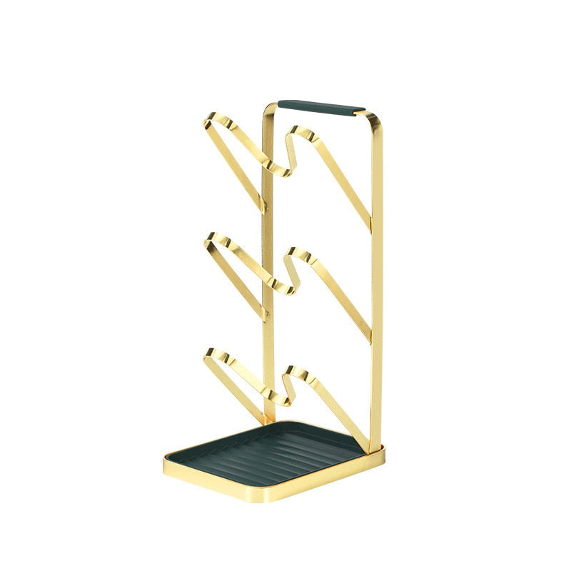 Pot Lid Rack 3-Layer Metal Kitchen Compact Organiser with Silicone Grips