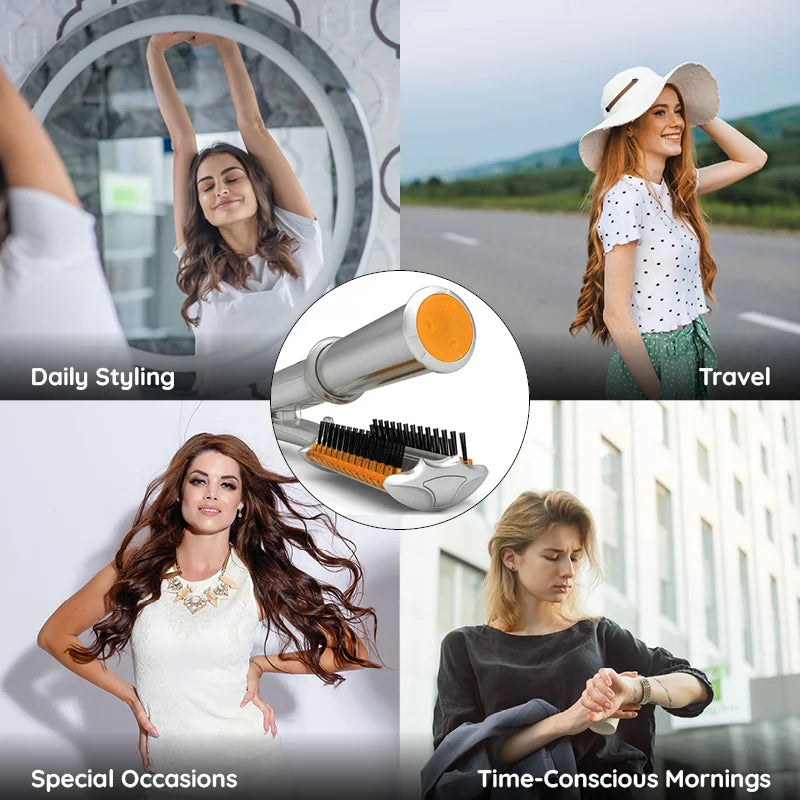 2-in-1 Rotating Hair Brush for Straightening and Styling | Rapid Heat-Up, Reduces Frizz | Smooth, Shiny Results in Minutes 7