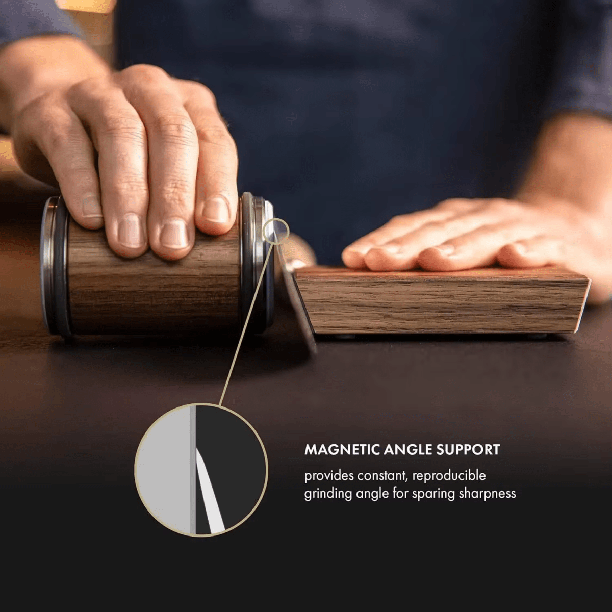 Professional Knife Sharpener | Rolling Sharpener with Magnetic Angle Block