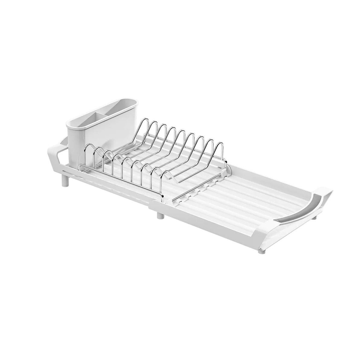Pull Out Dish Drying Rack | Expandable Tray, Cutlery Caddy