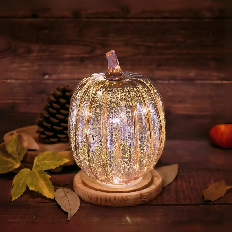 Pumpkin Decoration Light | Crackle Finish, Flicker Timer