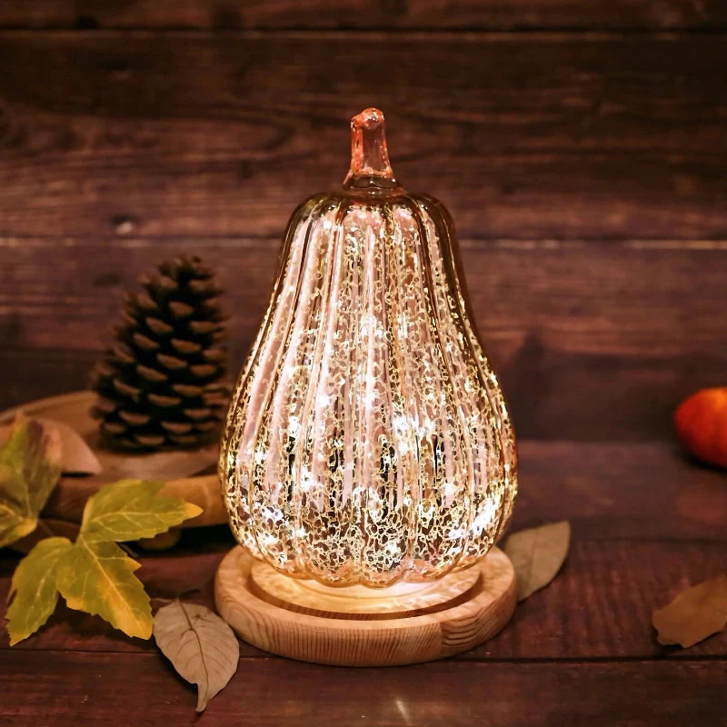 Pumpkin Decoration Light | Crackle Finish, Flicker Timer