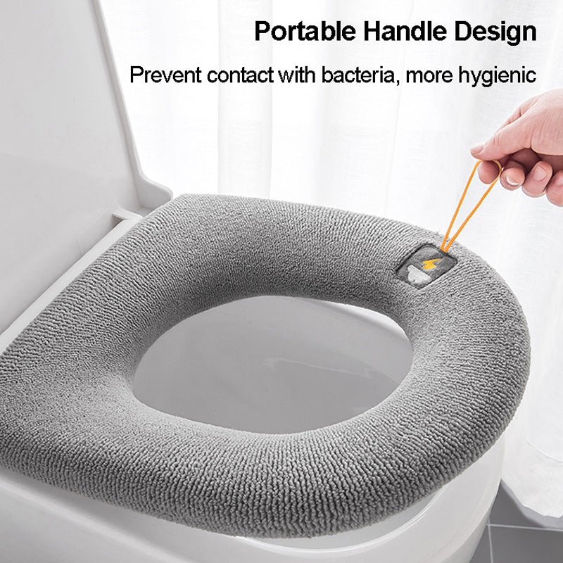 Pumpkin Pattern Toilet Seat Cover Stretch Fabric | Soft Warm Cushion for Standard Seats | Easy Install Autumn Bathroom Décor
