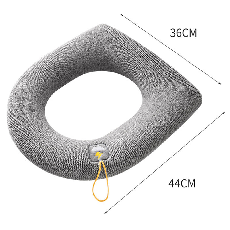 Pumpkin Pattern Toilet Seat Cover Stretch Fabric | Soft Warm Cushion for Standard Seats | Easy Install Autumn Bathroom Décor