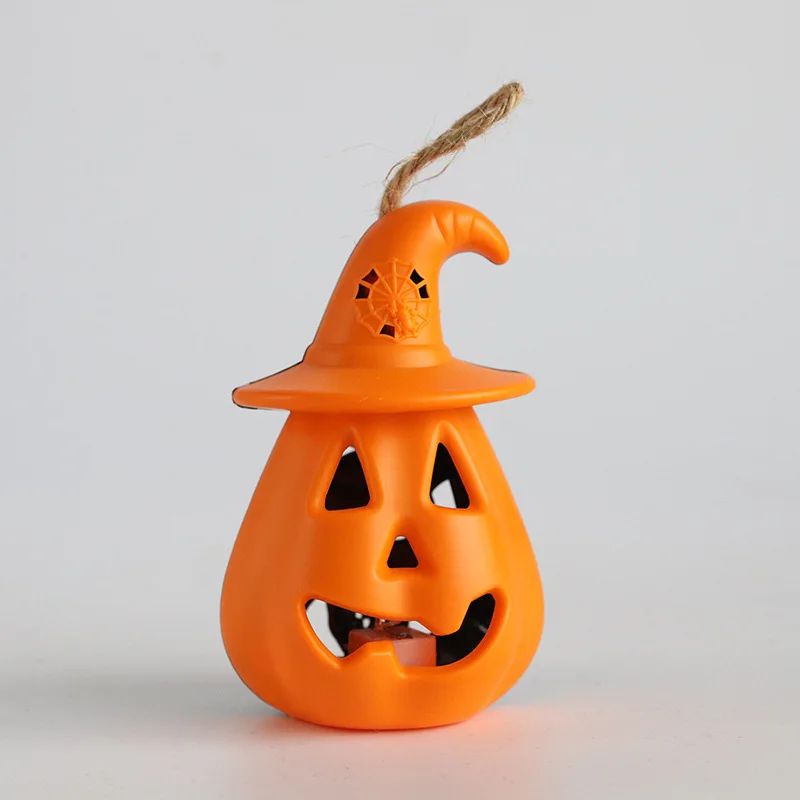 Pumpkin Skull LED Night Lantern Halloween Décor | Battery Powered Flameless Design | Portable Indoor Kids Room & Party Light