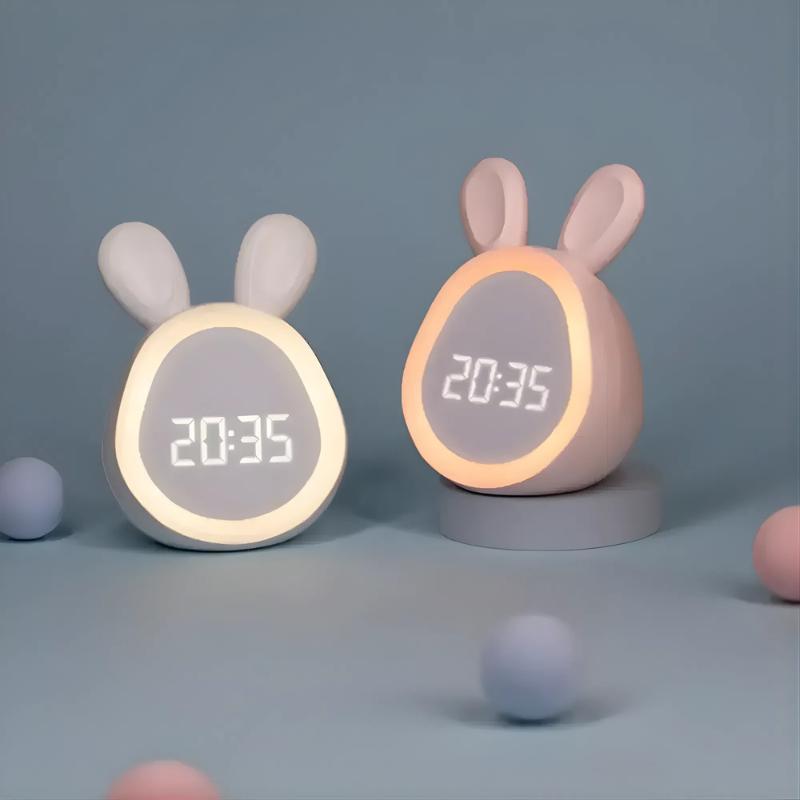 Rabbit Digital Alarm Clock | Glowing Face, USB Charging