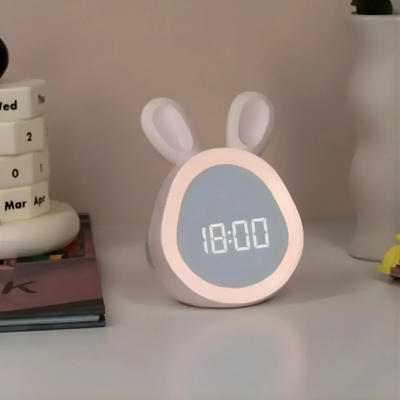 Rabbit Digital Alarm Clock | Glowing Face, USB Charging