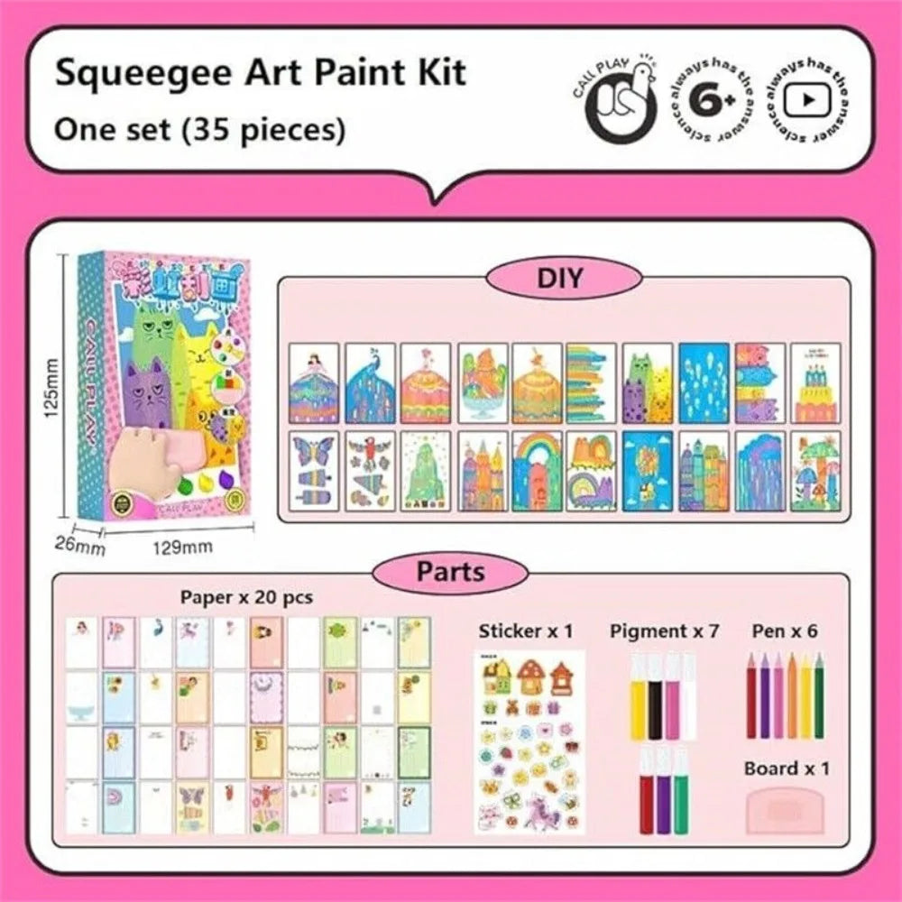 Rainbow Art Fun Kit for Kids | Squeeze Painting Set