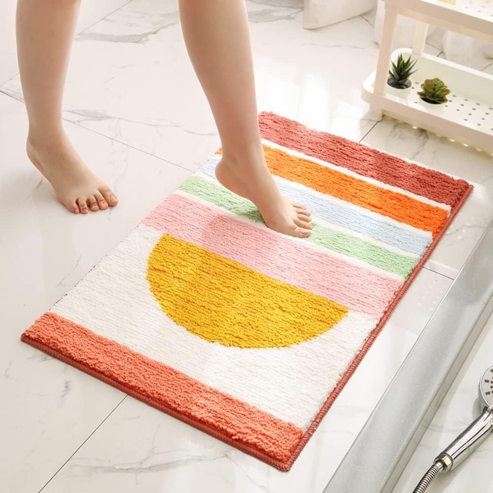 Rainbow Comfort - Microfiber Bath Mat - Non-Slip Backing, 50x80 cm
