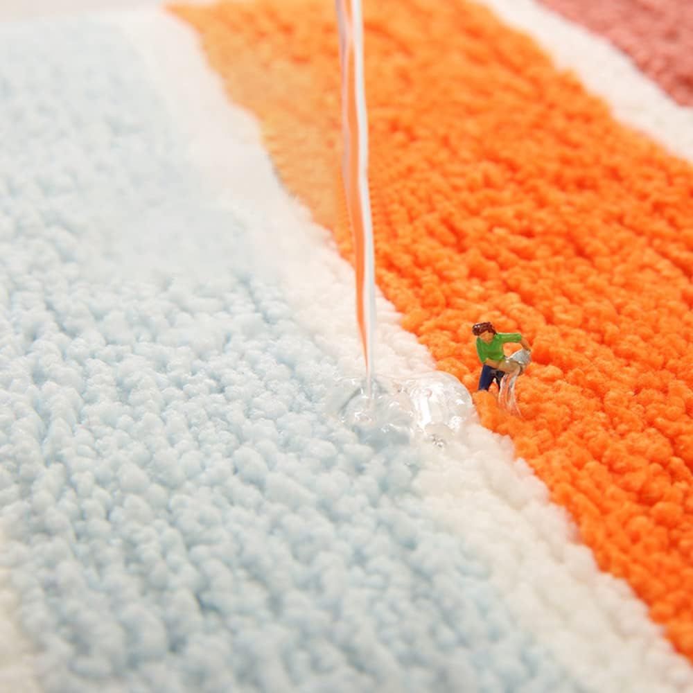 Rainbow Comfort - Microfiber Bath Mat - Non-Slip Backing, 50x80 cm