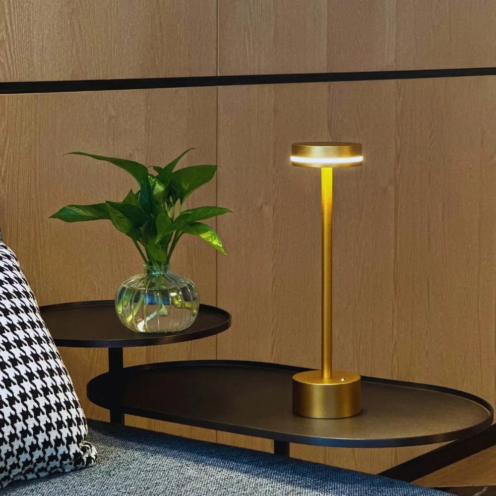 Rechargeable LED Table Lamp Aluminium 31 x 8 cm | 5 Colours, Touch Dimmable | 12-16 Hour Battery, USB Cordless