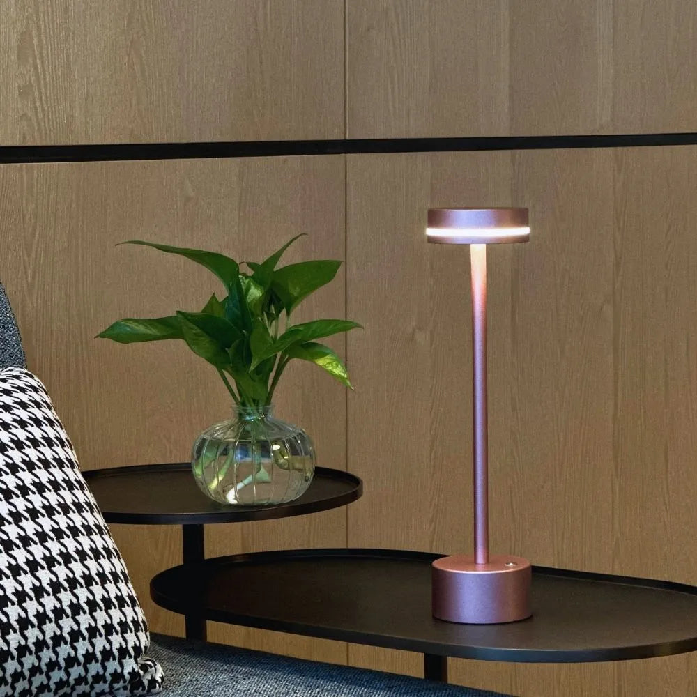 Rechargeable LED Table Lamp Aluminium 31 x 8 cm | 5 Colours, Touch Dimmable | 12-16 Hour Battery, USB Cordless