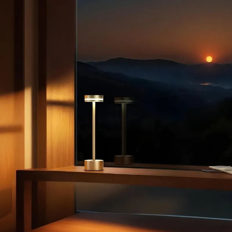 Rechargeable LED Table Lamp Aluminium 31 x 8 cm | 5 Colours, Touch Dimmable | 12-16 Hour Battery, USB Cordless
