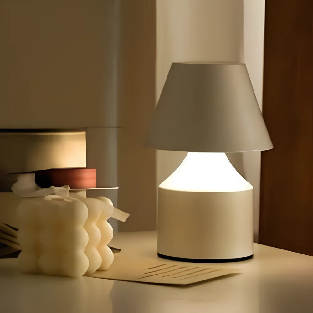 Rechargeable Table Lamp | Cordless Touch Control, Stepless Dimming | Iron & Acrylic, 16 x 11 cm, 10-Hour Battery