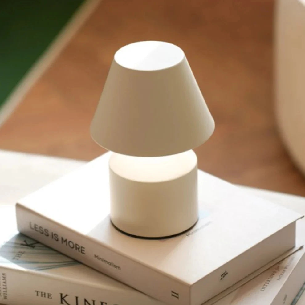 Rechargeable Table Lamp | Cordless Touch Control, Stepless Dimming | Iron & Acrylic, 16 x 11 cm, 10-Hour Battery