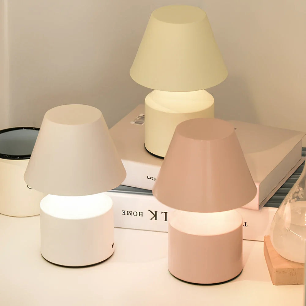 Rechargeable Table Lamp | Cordless Touch Control, Stepless Dimming | Iron & Acrylic, 16 x 11 cm, 10-Hour Battery