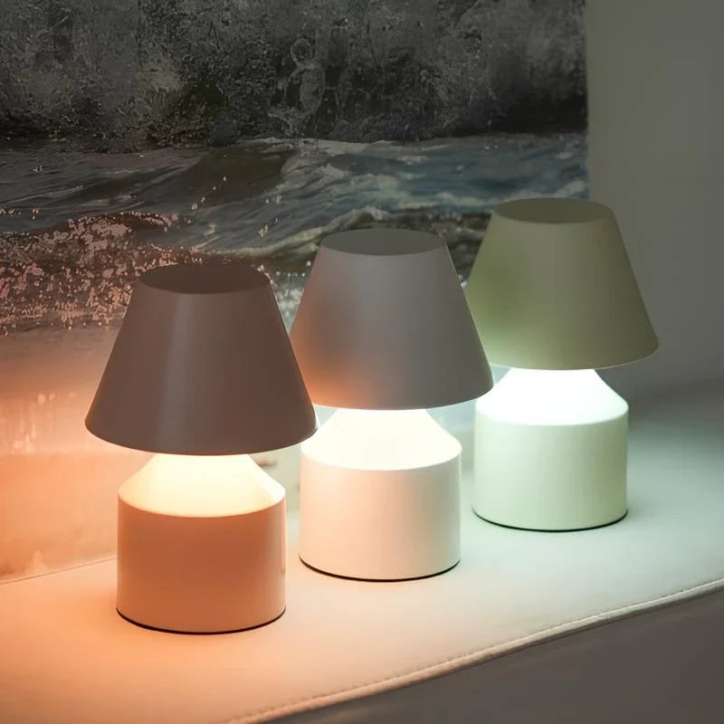 Rechargeable Table Lamp | Cordless Touch Control, Stepless Dimming | Iron & Acrylic, 16 x 11 cm, 10-Hour Battery