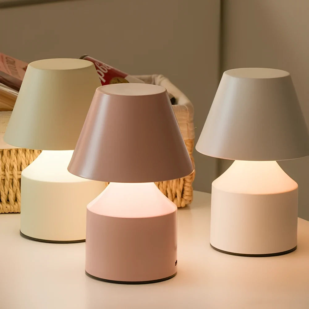 Rechargeable Table Lamp | Cordless Touch Control, Stepless Dimming | Iron & Acrylic, 16 x 11 cm, 10-Hour Battery