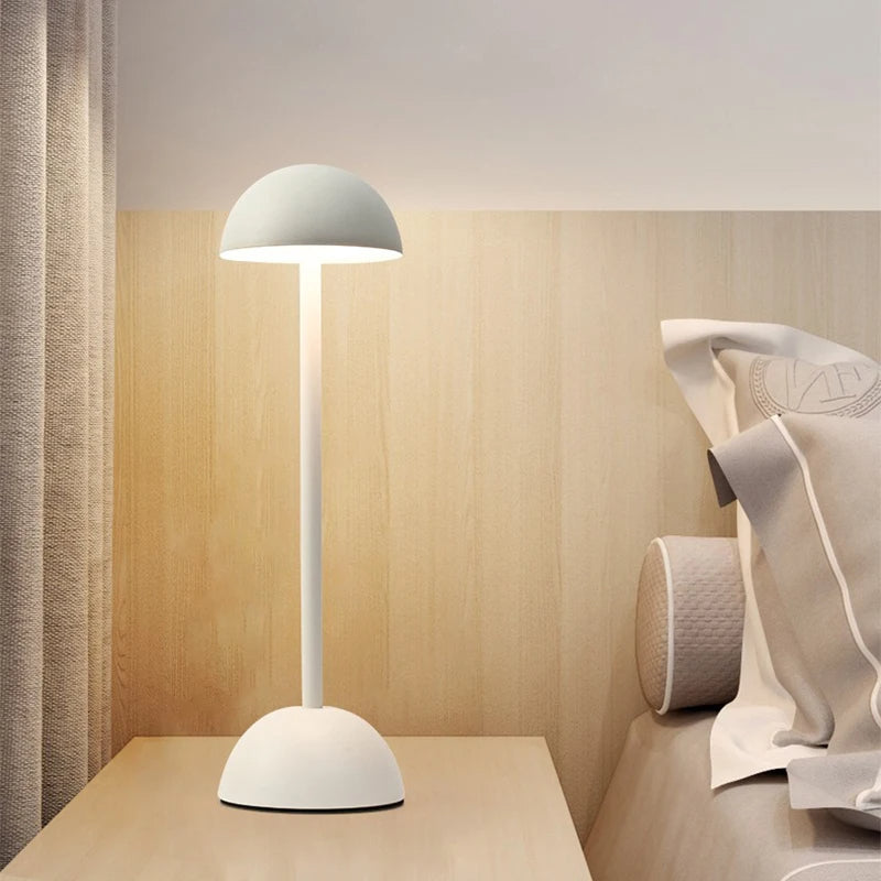 Rechargeable Table Lamp, Iron, 34 x 10 cm | White or Black, Stepless Dimmer | Cordless 10-16 Hour Battery, 3 White Tones