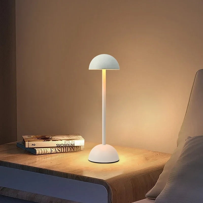 Rechargeable Table Lamp, Iron, 34 x 10 cm | White or Black, Stepless Dimmer | Cordless 10-16 Hour Battery, 3 White Tones
