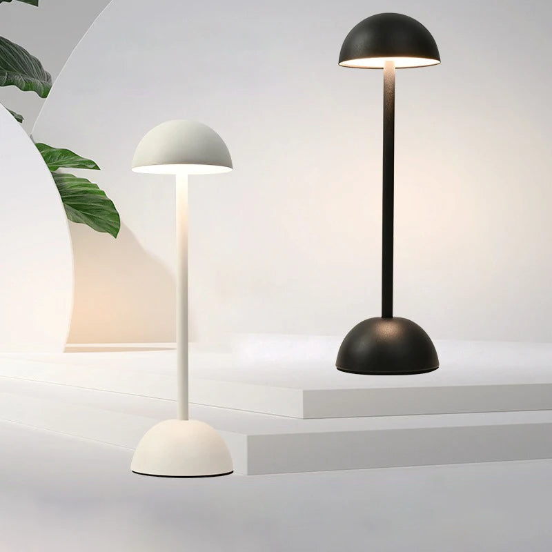 Rechargeable Table Lamp, Iron, 34 x 10 cm | White or Black, Stepless Dimmer | Cordless 10-16 Hour Battery, 3 White Tones