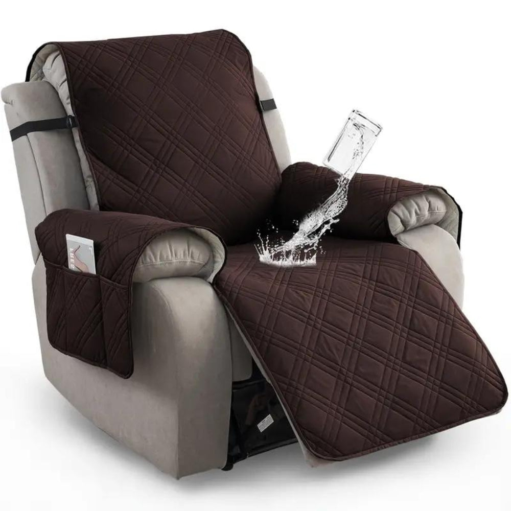 Recliner Chair Cover | Quilted Finish, Side Storage Pocket