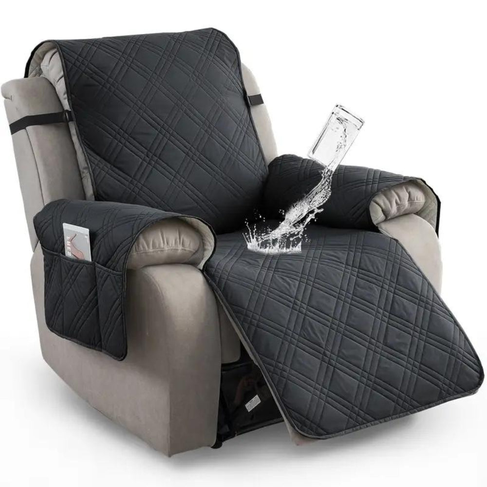 Recliner Chair Cover | Quilted Finish, Side Storage Pocket