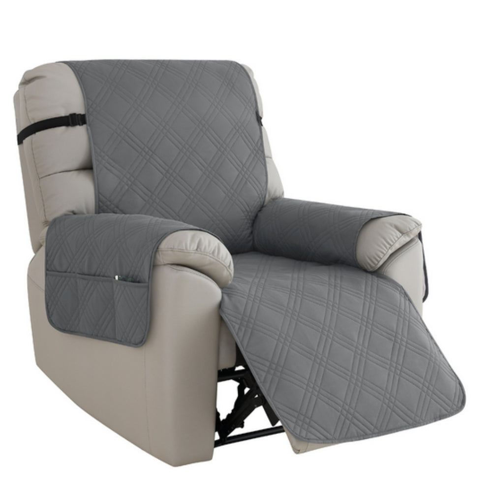 Recliner Chair Cover | Quilted Finish, Side Storage Pocket