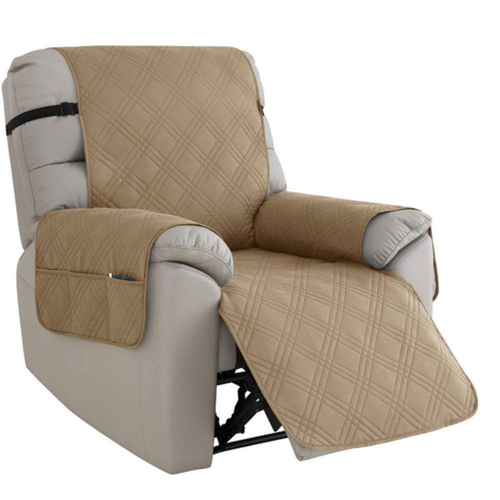 Recliner Chair Cover | Quilted Finish, Side Storage Pocket
