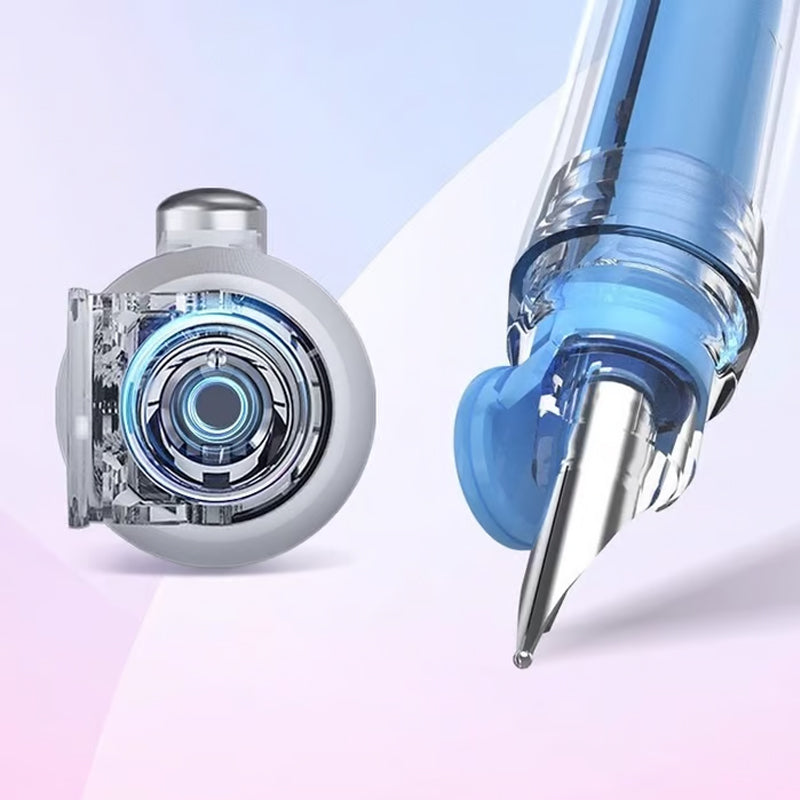 Retractable Fountain Pen Stainless Steel Nib | Click Mechanism, Refillable Cartridge System | Smooth, Scratch-Free Writing