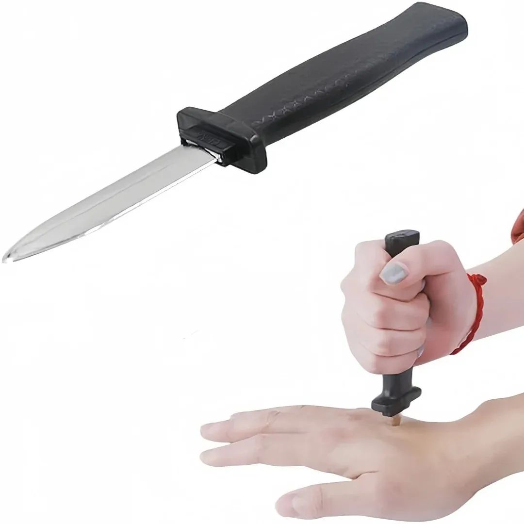 Retractable Prank Knife Halloween Costume Prop | Disappearing Blade Illusion | Lightweight Reusable Plastic Design