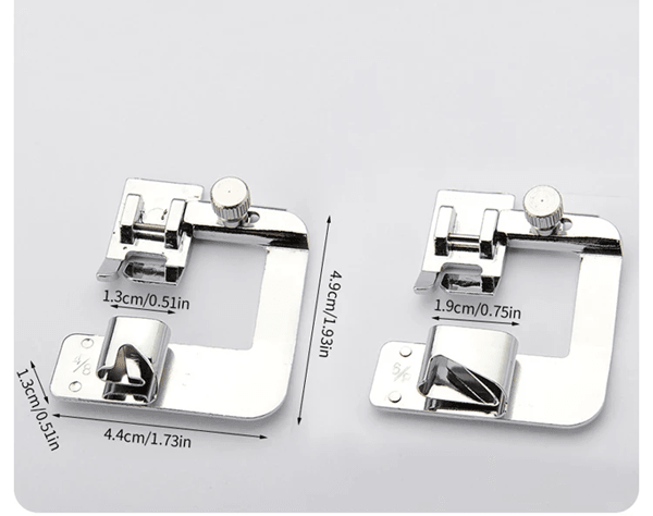 Rolled Hem Presser Foot Set 9-25 mm | 4 Snap-On Sizes for Domestic Sewing Machines | Neat Narrow Hems Without Bulk