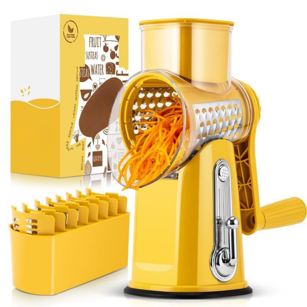 Rotary Grater | Hand Crank Drum Grater With A Suction Base