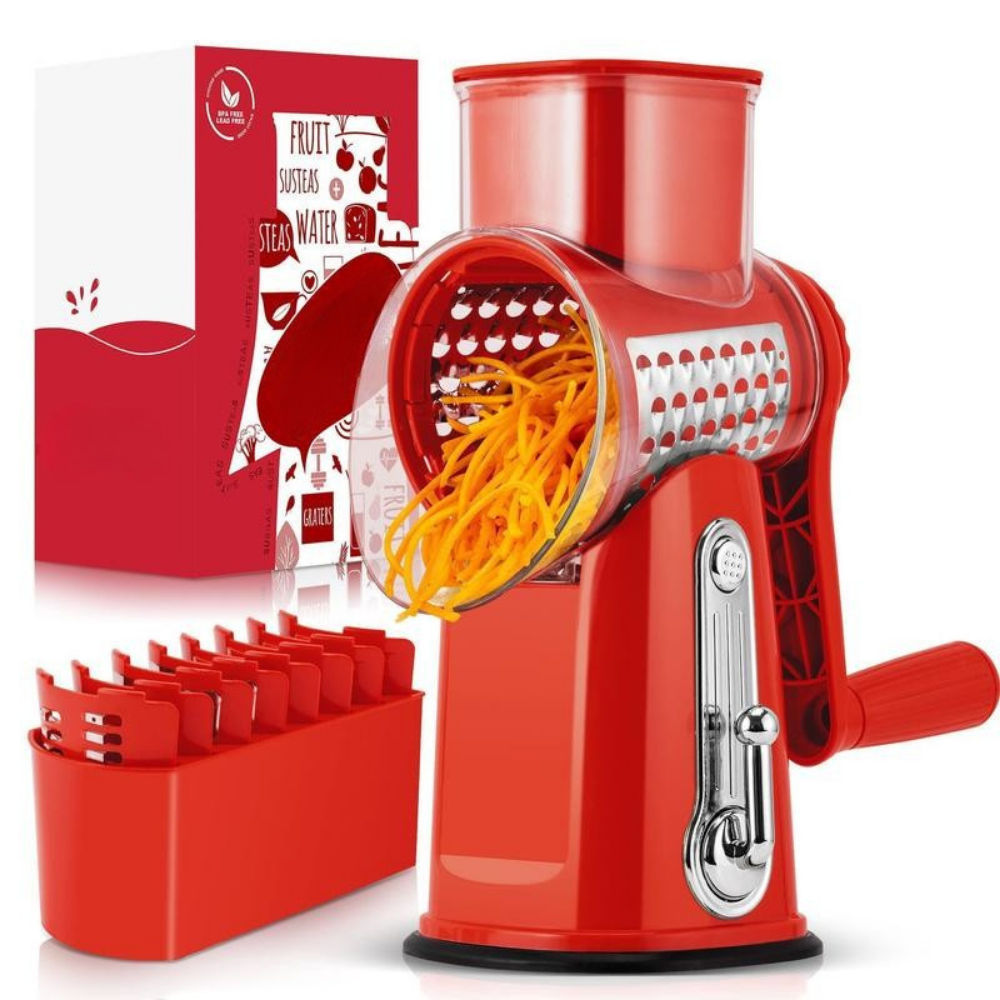 Rotary Kitchen Tool | Drum Grater And Slicer With Crank