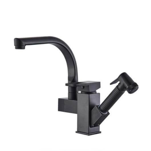 Rotating Sink Faucet 360 Swivel Brass Ceramic Valve with Pull-Out Sprayer