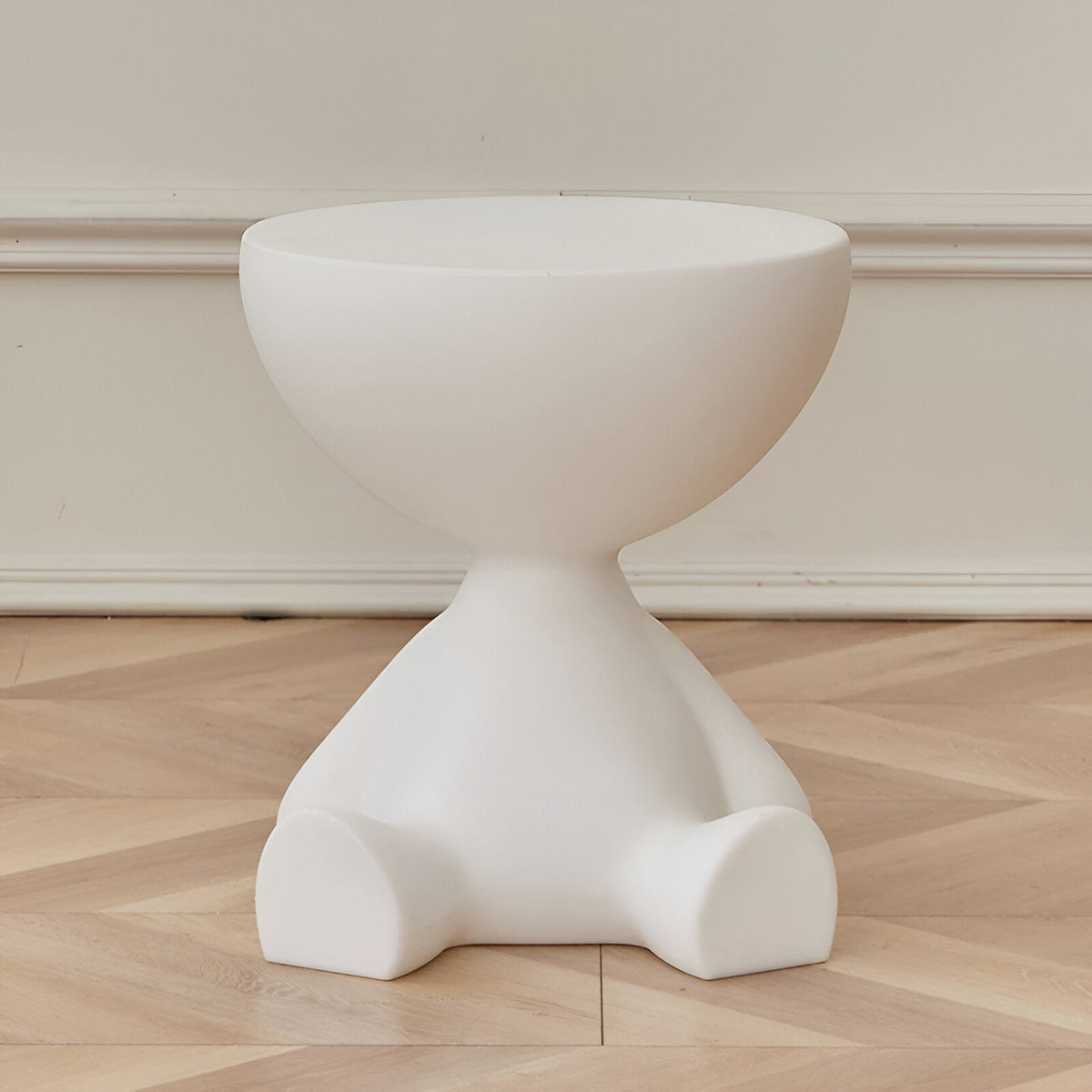 Round Coffee Table | Sculptural Figure Side Table with Round Top