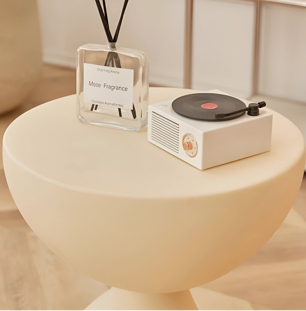 Round Coffee Table | Sculptural Figure Side Table with Round Top