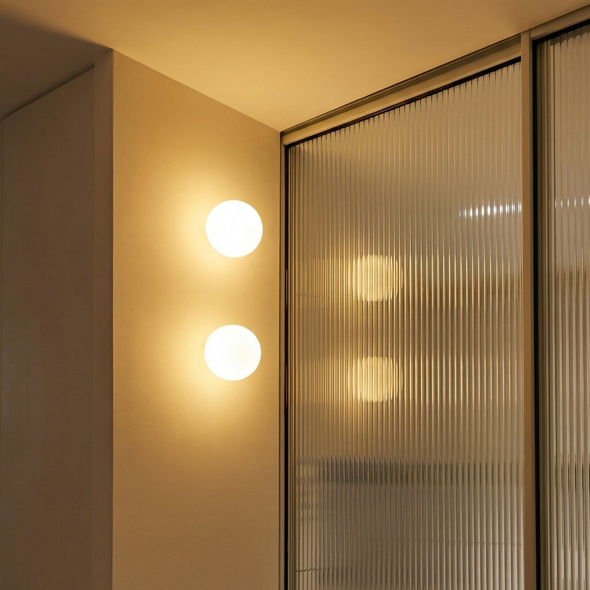Round Frosted Glass Wall Light | Integrated LED, 3 Colour Temperatures | Even Glow for Hallway, Bedroom & Bathroom