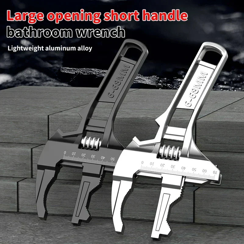 Adjustable Universal Wrench Aluminium Alloy | Large Opening for Nuts & Fittings | Compact Handle for Tight Spaces 4