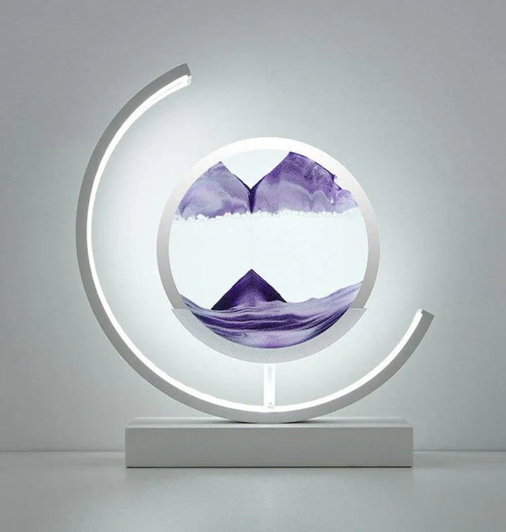 Sand Art Lamp ABS & Glass Frame | Rotating Flowing Sand Patterns | USB-Powered LED Ambient Night Light for Desk & Home