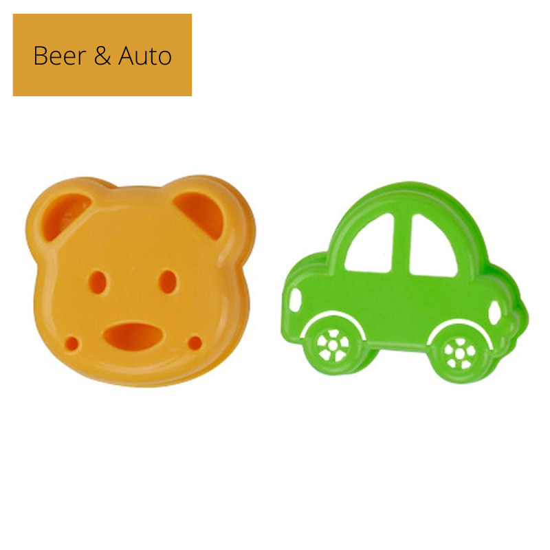 Sandwich Shape Cutters Food-Safe Plastic | 6 Fun Shapes Including Bear, Car and Rabbit | Extra Deep Edges Keep Fillings Hidden