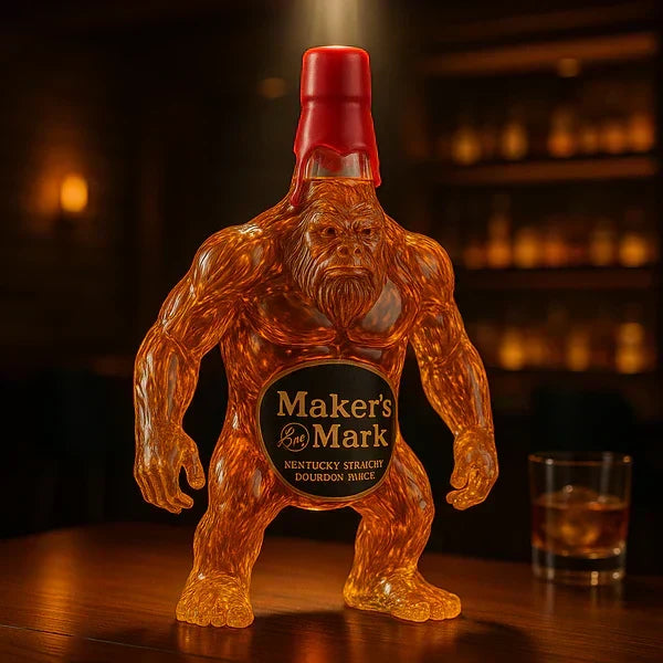 Sasquatch Whiskey Decanter Bottle Glass | Sculpted Figure | Novelty Barware Gift for Collectors & Whiskey Fans