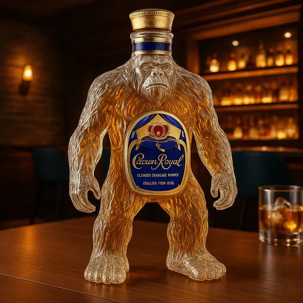 Sasquatch Whiskey Decanter Bottle Glass | Sculpted Figure | Novelty Barware Gift for Collectors & Whiskey Fans