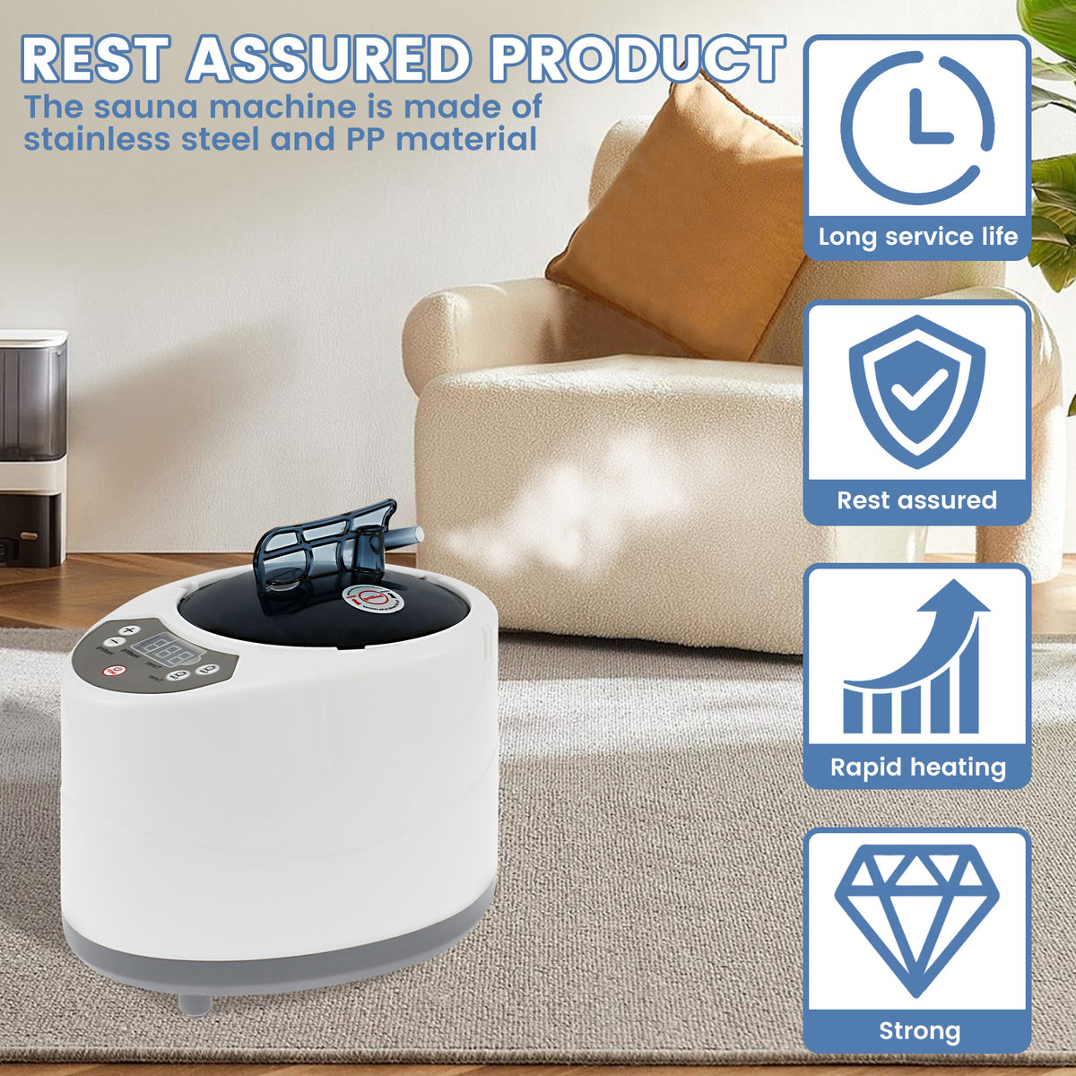 Sauna Steamer Portable High-Capacity Steam Generator with Auto Shut-Off