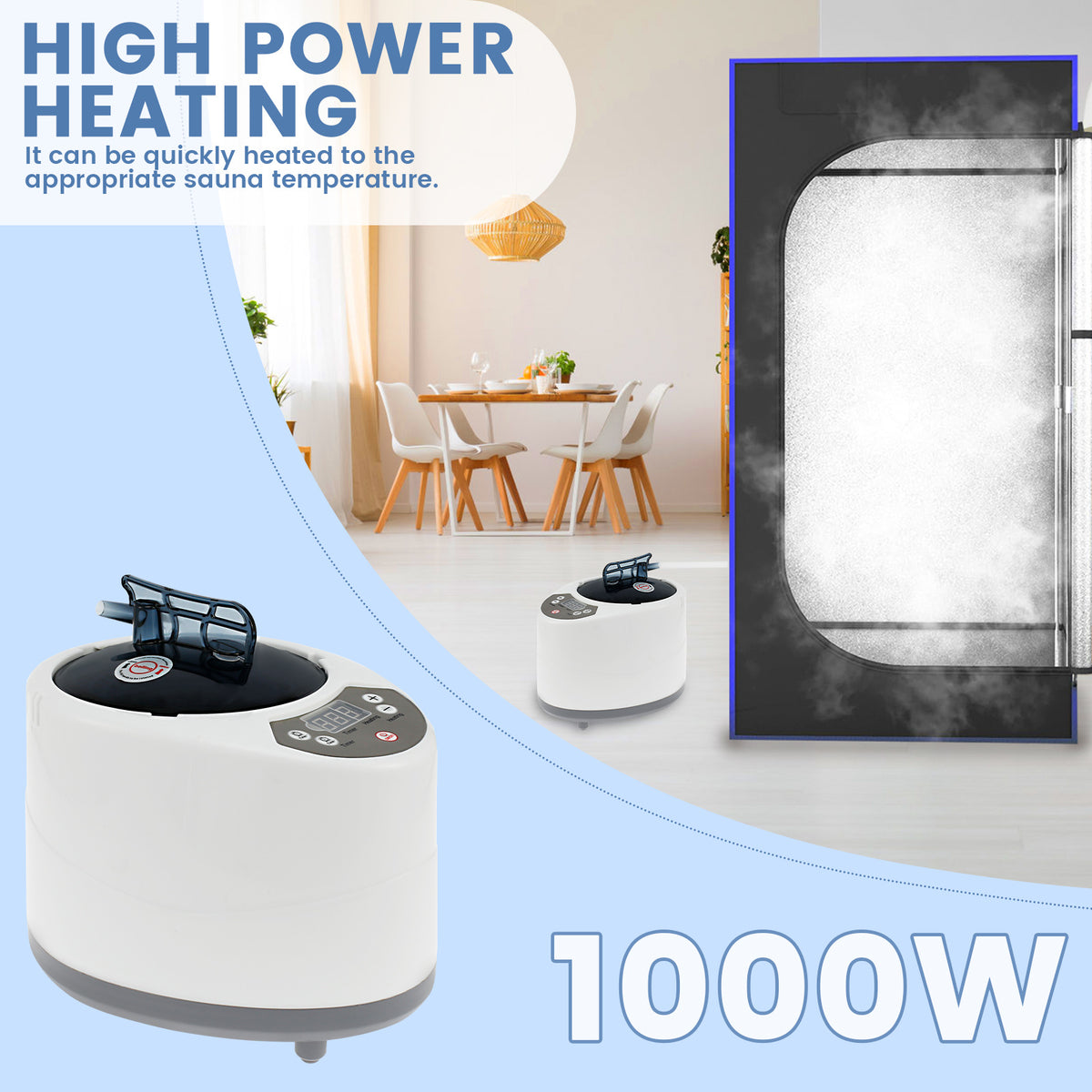 Sauna Steamer Portable High-Capacity Steam Generator with Auto Shut-Off