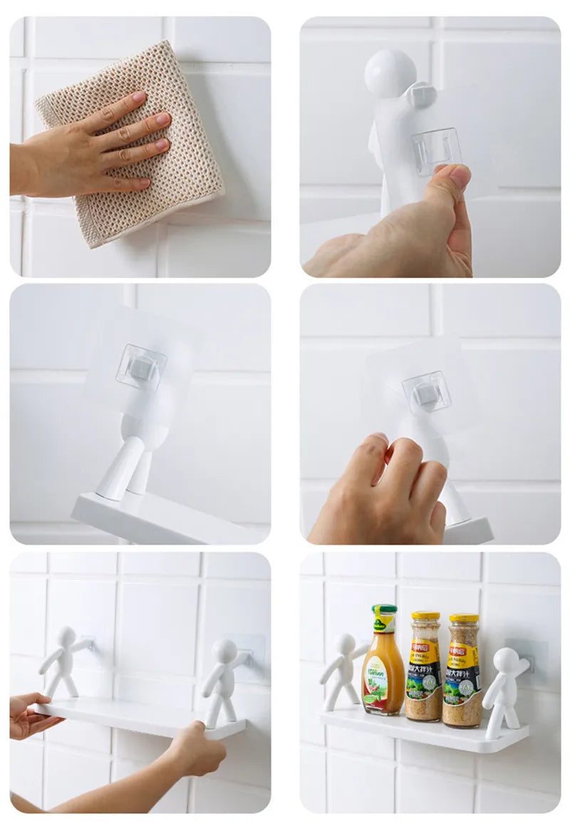 No-Drill Wall Shelf | Adhesive Mount, No Tools Needed | Modern Space-Saving Storage for Kitchen, Bathroom & Office 10