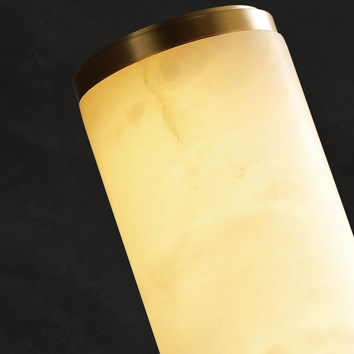 Sconce Lamp Marble-Effect Resin Minimalist LED with Copper-Toned Accents