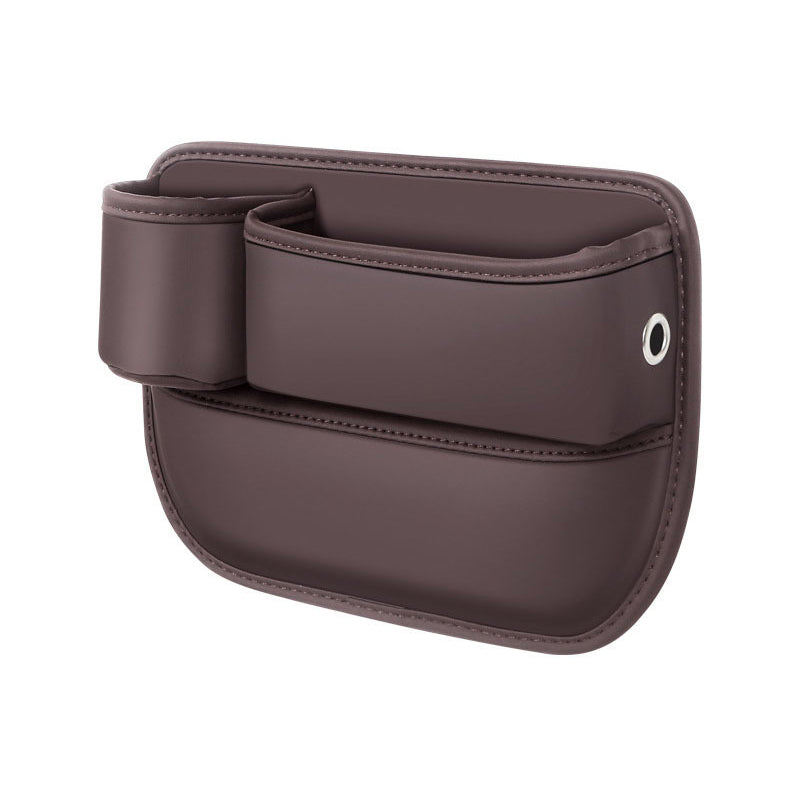 Seat Gap Storage Box Leather | Fits Driver & Co-Driver Seat Gaps | Stops Items Falling, Reserved Charging Port
